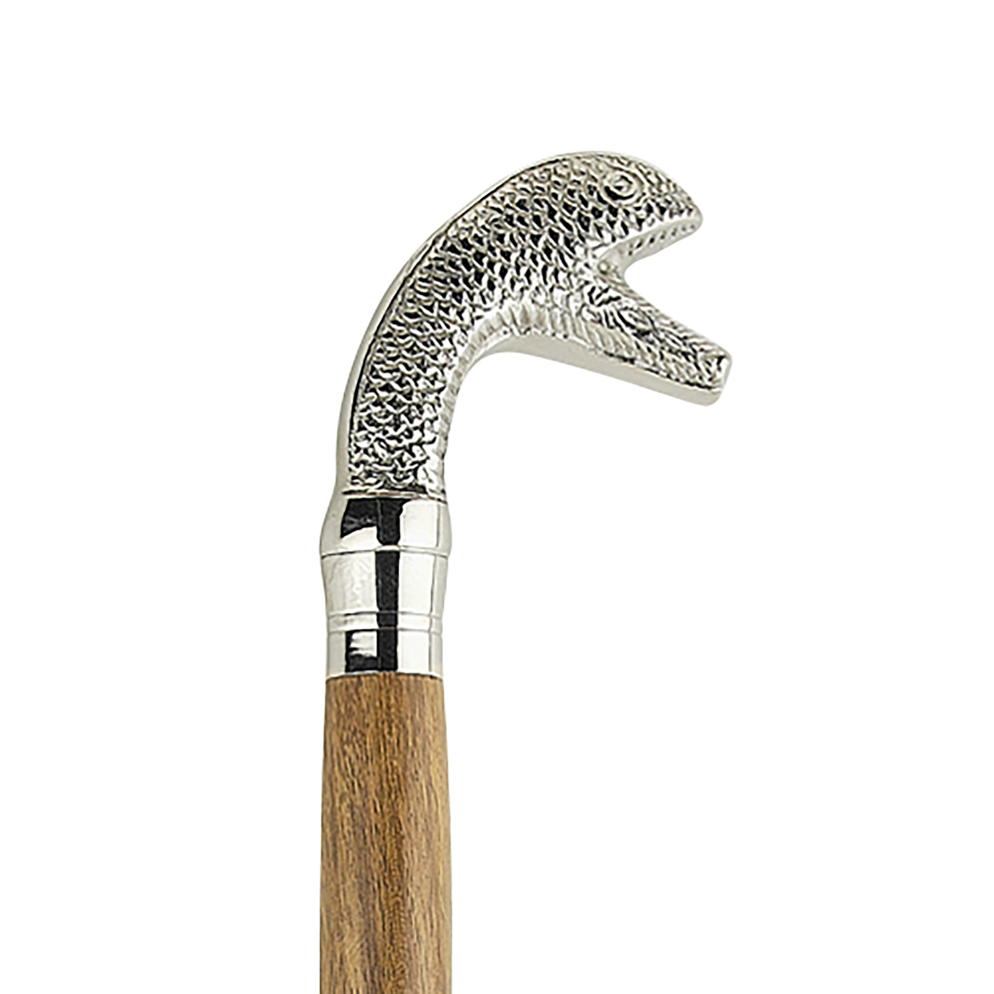 Toscano - Empress Slithering Snake Head Walking Stick in Chrome Capstick/Hardwood