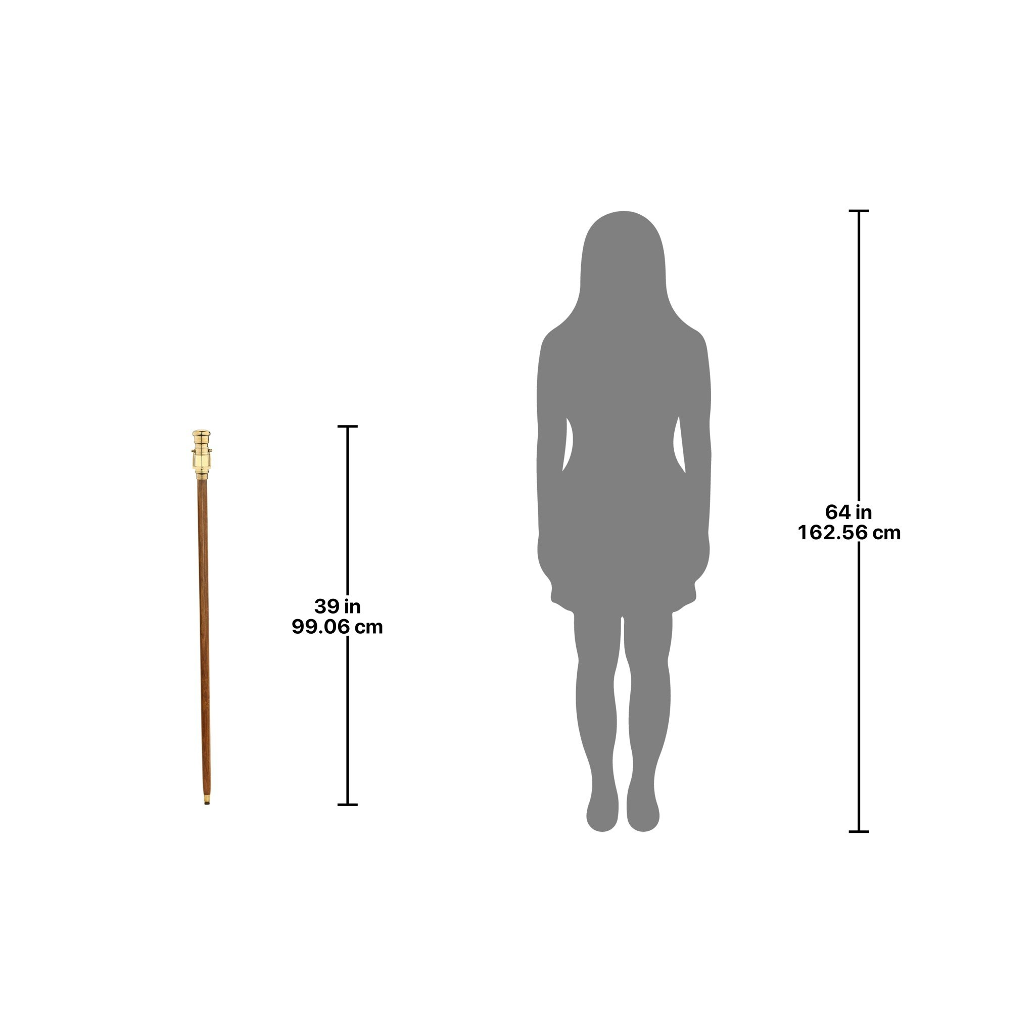 Toscano - Lord Nelson Walking Stick in Brass Capstick/Hardwood