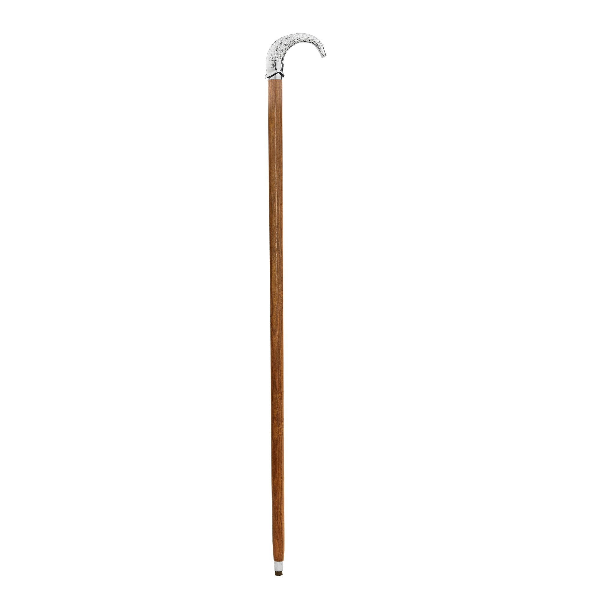 Toscano - Empress Hook Line and Sinker Fish Walking Stick in Chrome Capstick/Hardwood