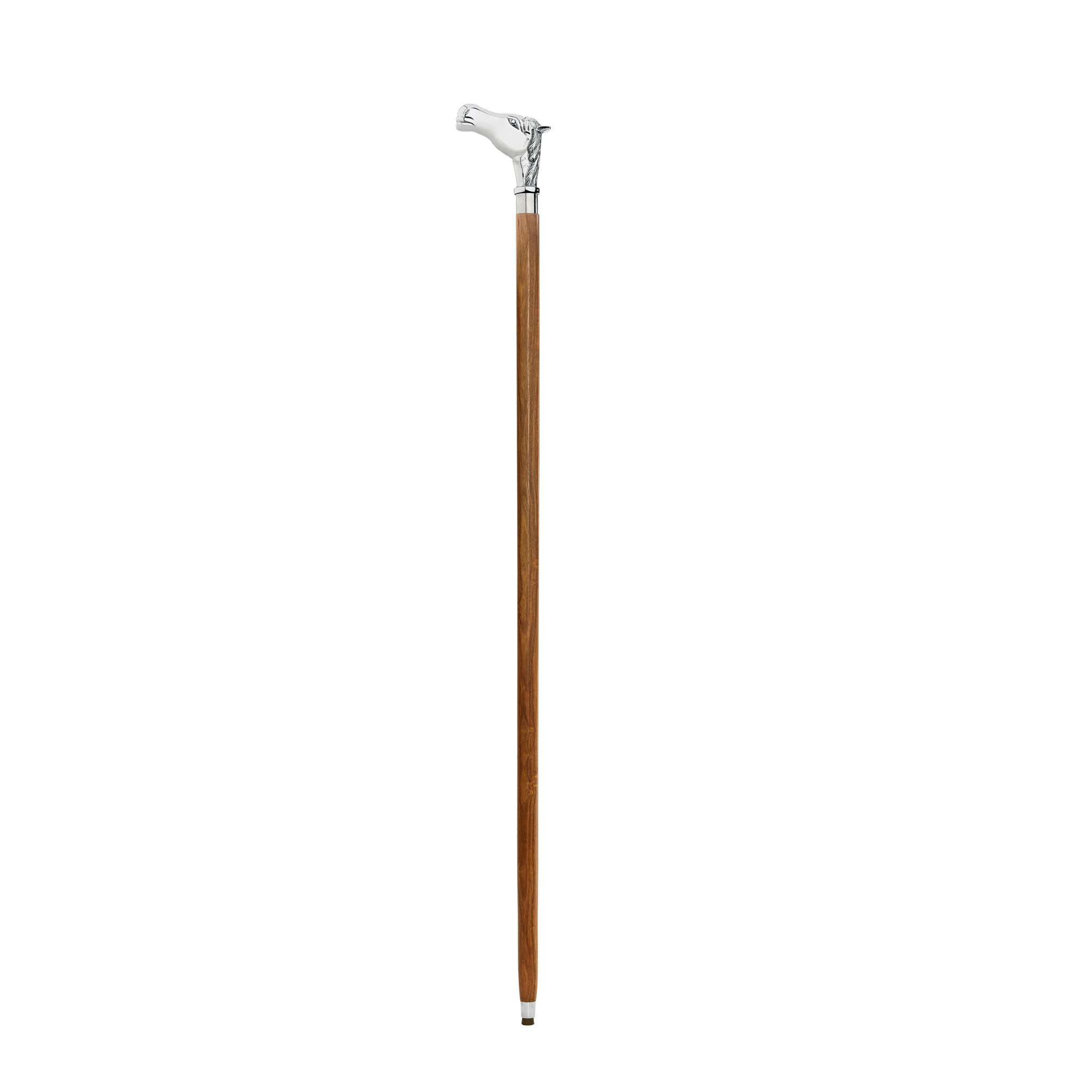 Toscano - Empress Playing the Ponies Horse Walking Stick in Chrome Capstick/Hardwood