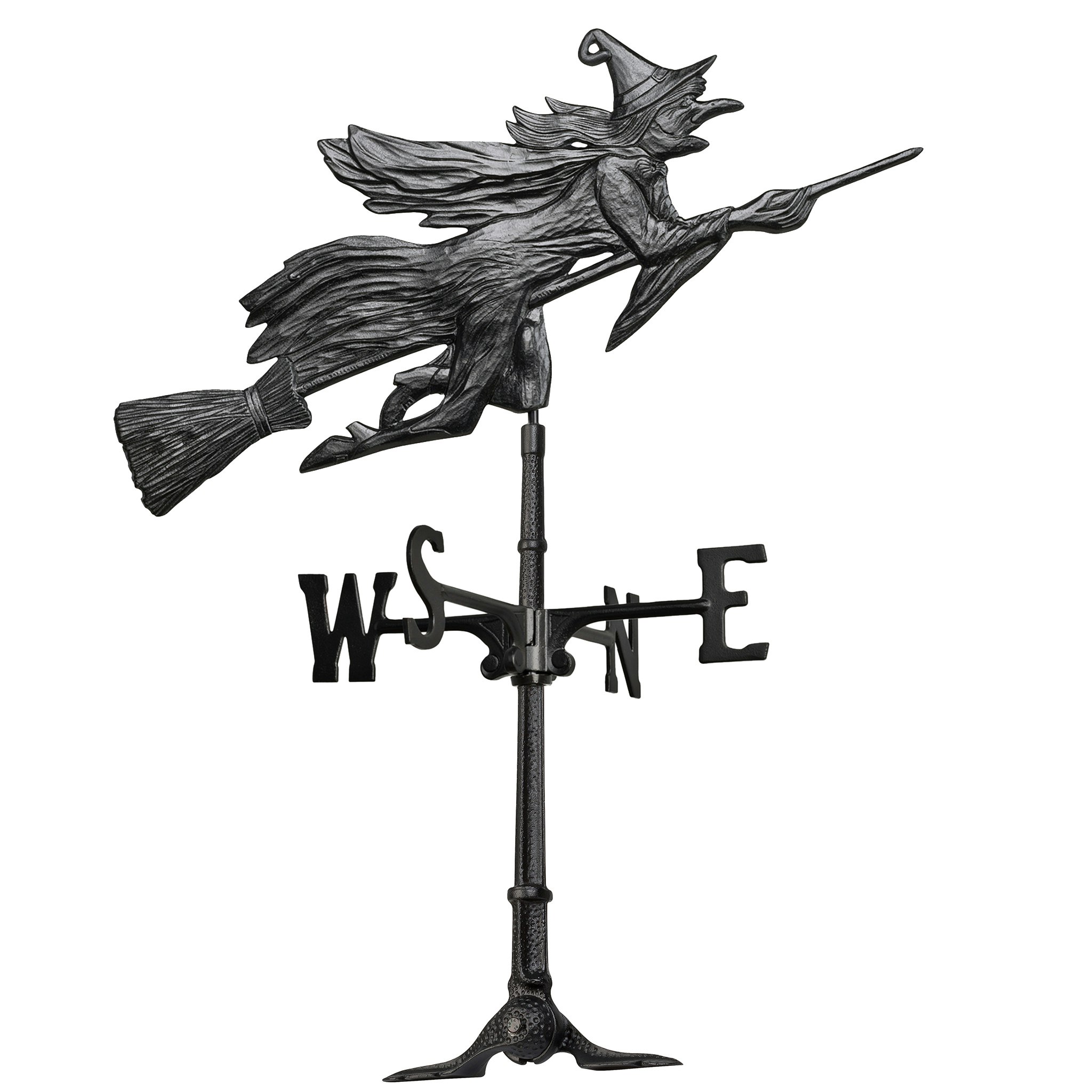 Toscano Windblown Wicked Witch Weathervane - Roof Mount