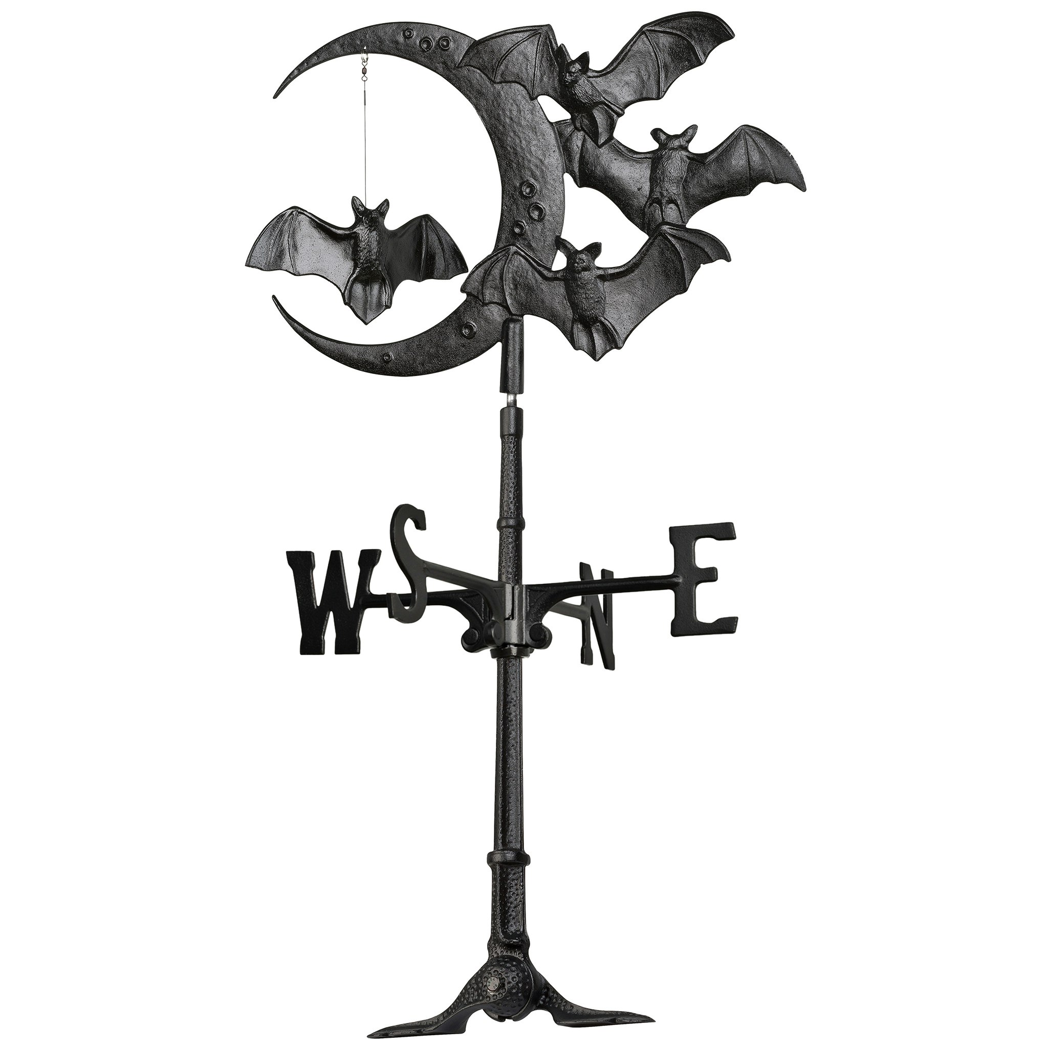 Toscano Crescent Moon Vampire Bats Weathervane - Roof Mount