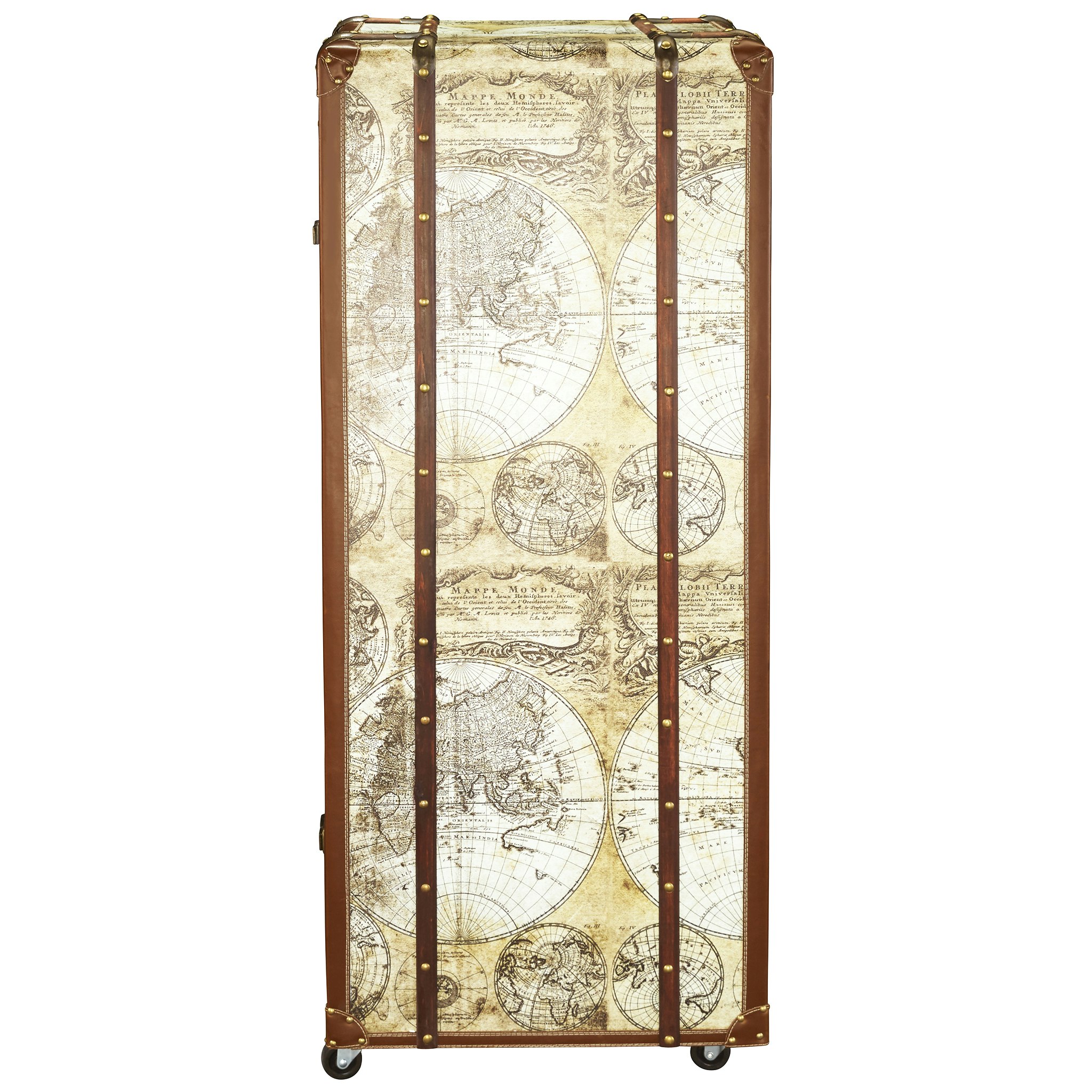 Toscano - Vintage World Map Cocktail Bar Chest
