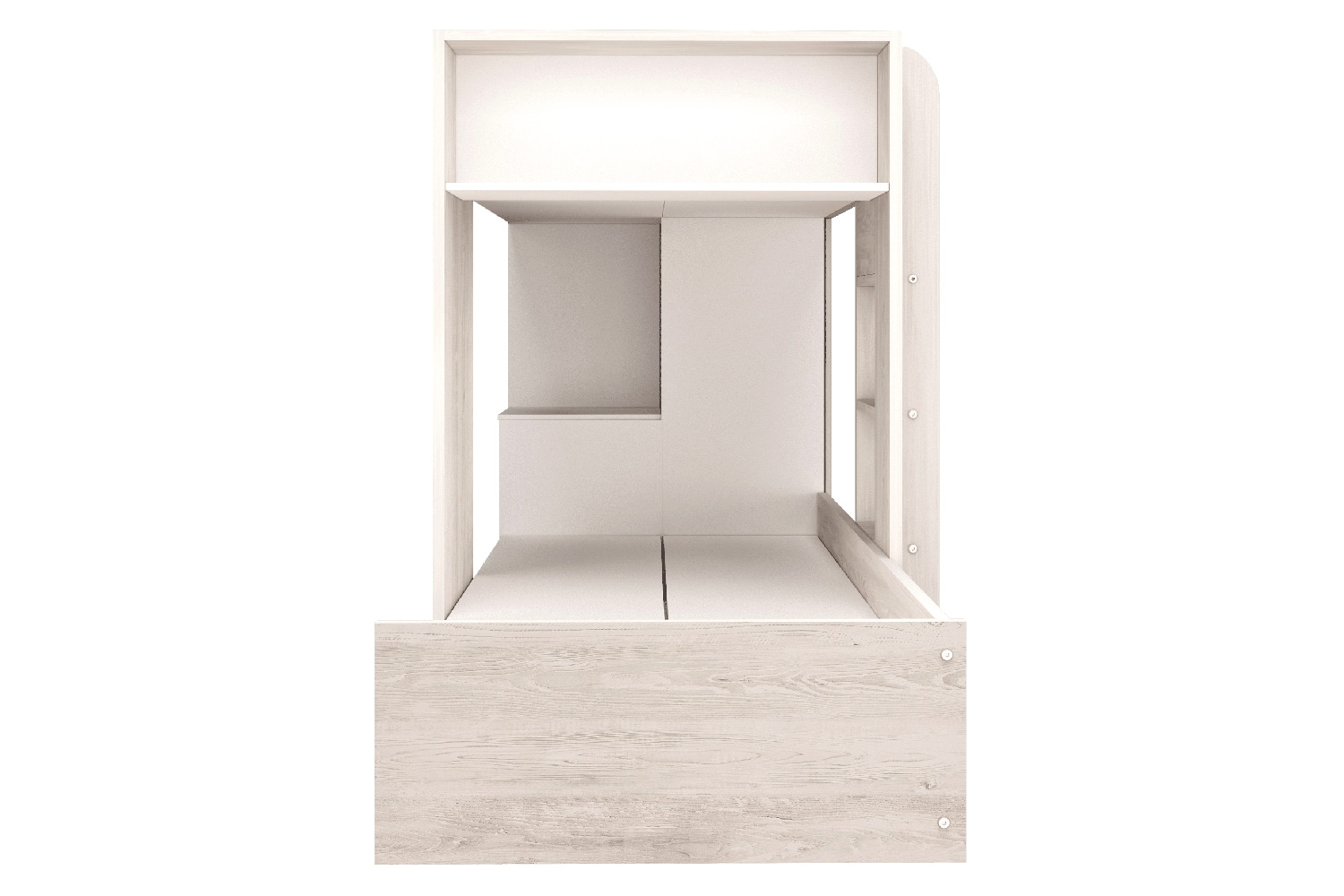 Trasman Bo 1 Reversible Bunk Bed with Drawers and Wardrobe - 90x200cm, Supports Included