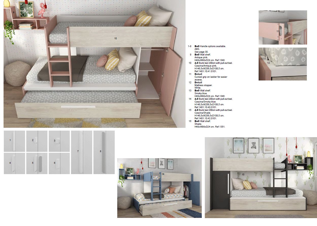 Trasman 4.0 Series Reversible Bunk Bed with Pullout Bed - 90x200cm