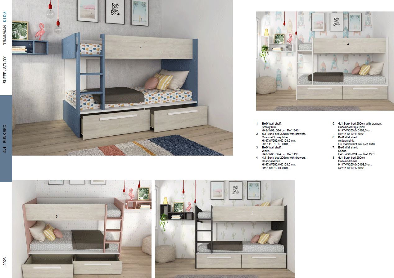 Trasman 4.1 Series Reversible Bunk Bed with Drawers - 90x200cm