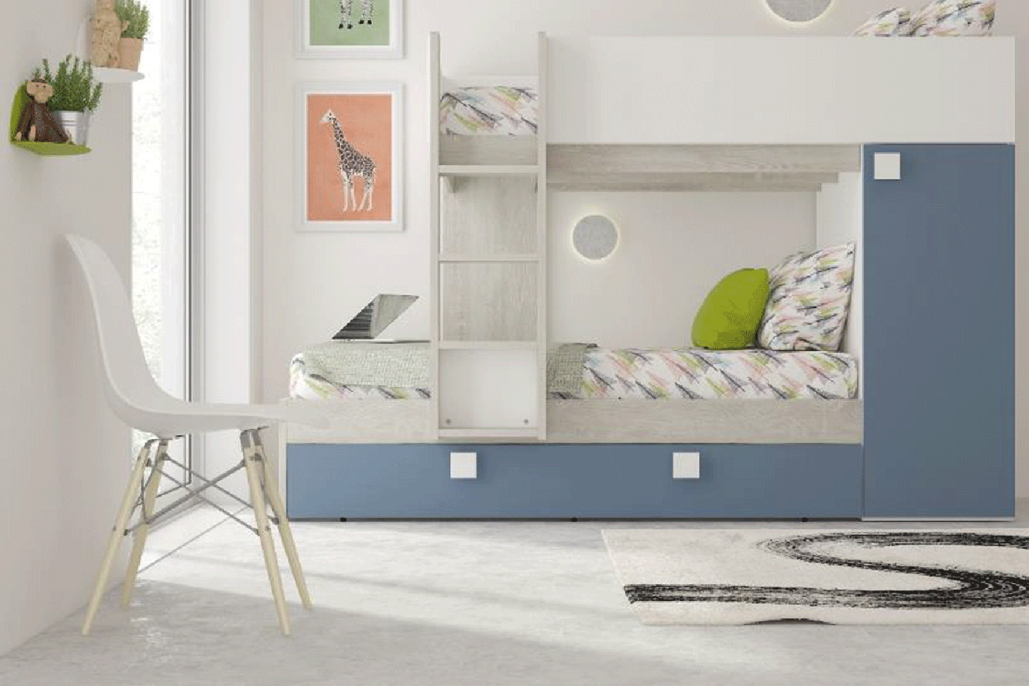 Trasman - Bo 7 Reversible Bunk Bed with Pullout Bed in 90x190cm