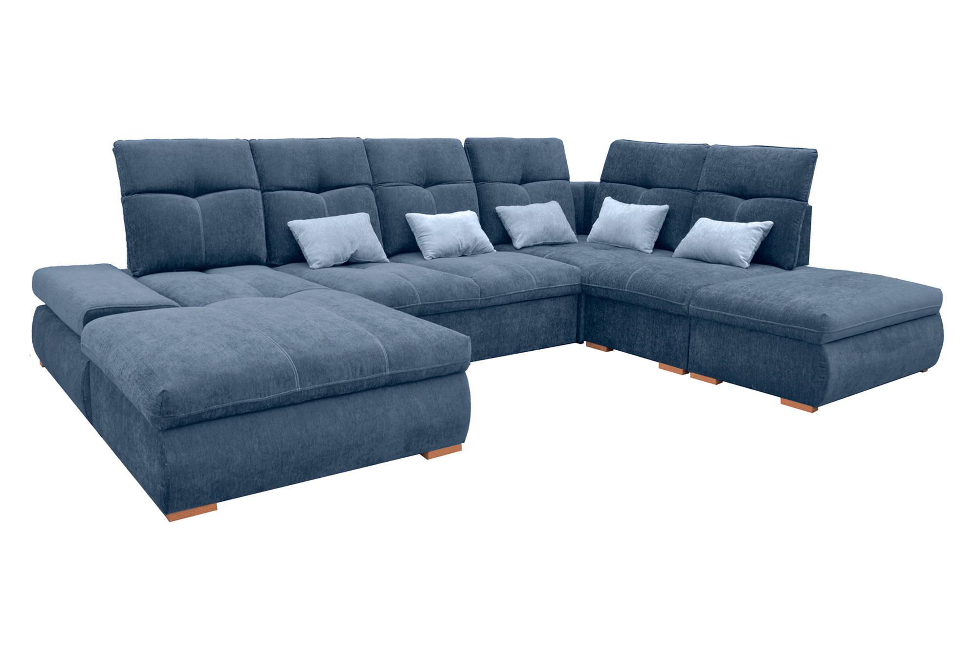 UA Collection Opera 3-Piece Left Facing Sectional with Bed and Storage - Gray, Lucas 17 Fabric