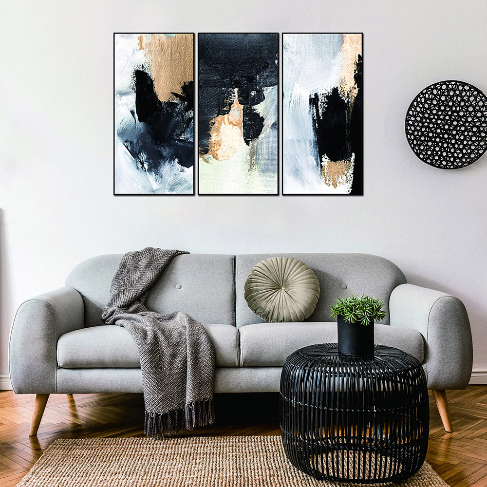 Whiteline - Inez 3-Piece Canvas Wall Art in Multicolor