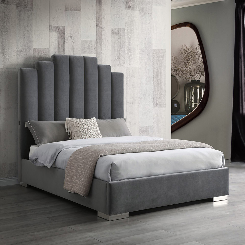Whiteline Jordan Queen Size Bed - Gray