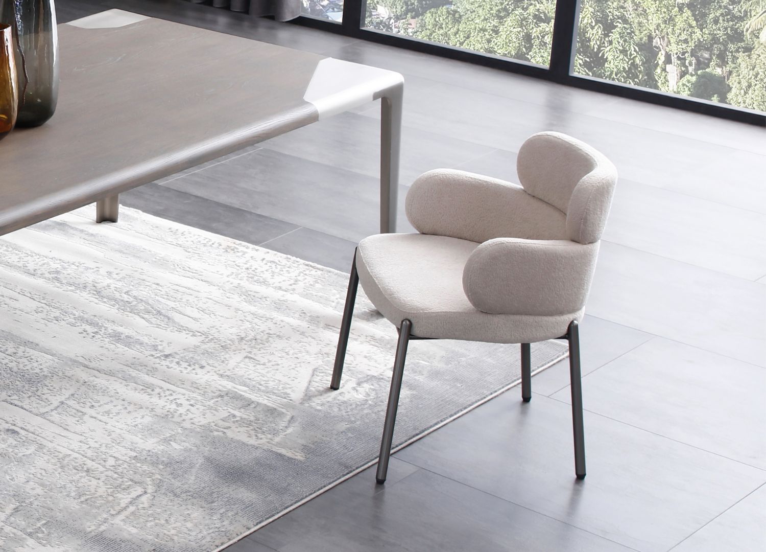 Whiteline Adele Dining Armchair - White