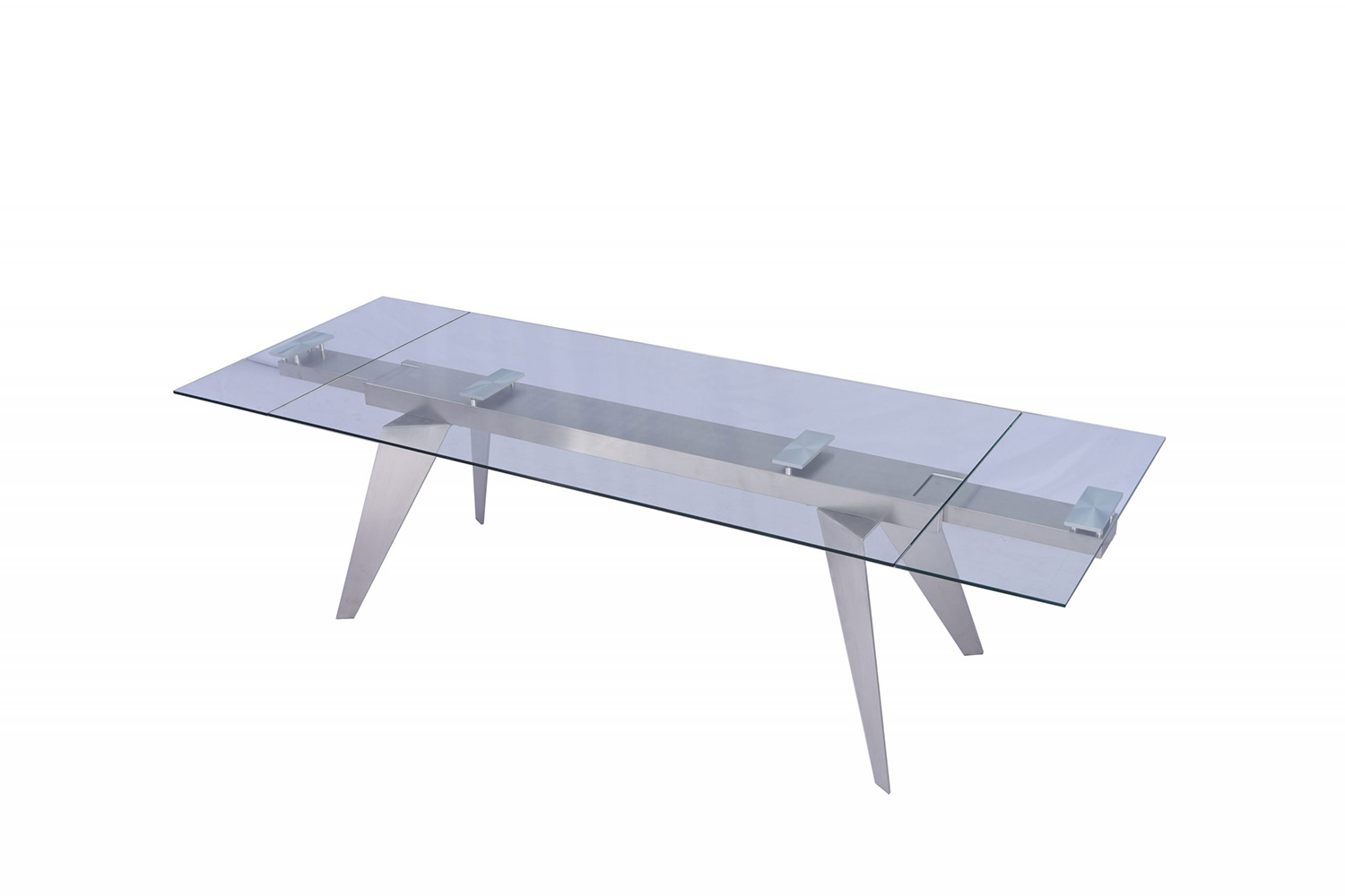 Whiteline - Kristy Extendable Dining Table in Clear