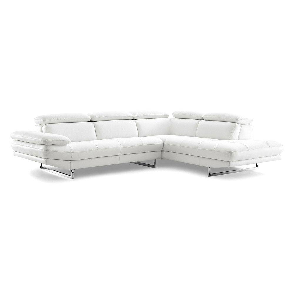 Whiteline Pandora Sectional - White, Right-Chaise