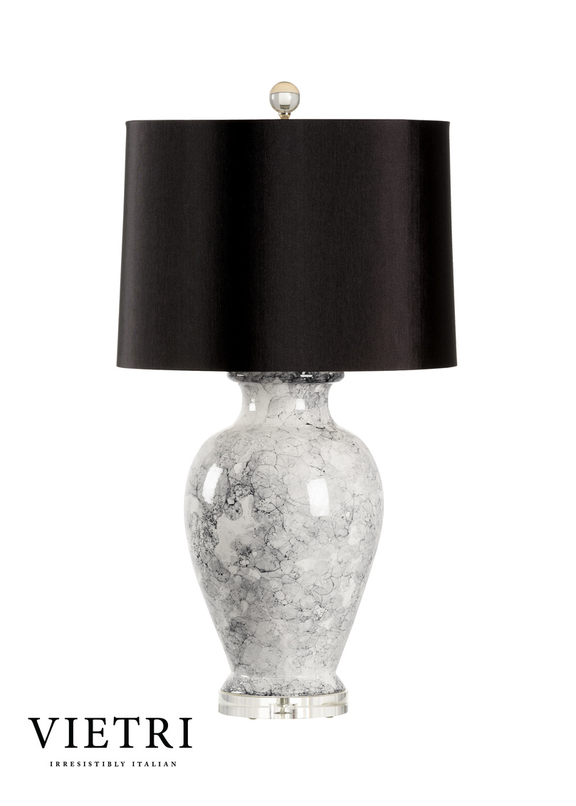 Wildwood Argento Lamp - Aged Cream/Black Glaze, Ceramic/Porcelain