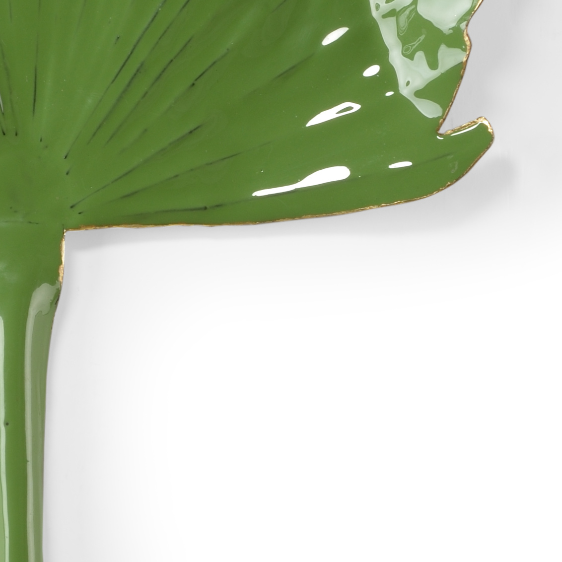 Wildwood Split Right Facing Leaf Palm - Green Enamel, Metal