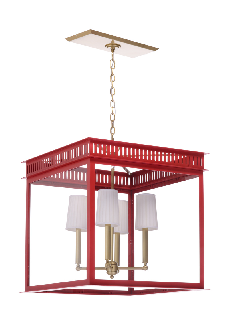 Wildwood Salt Run Lantern - Antique/Red Lacquer/Clear, Small
