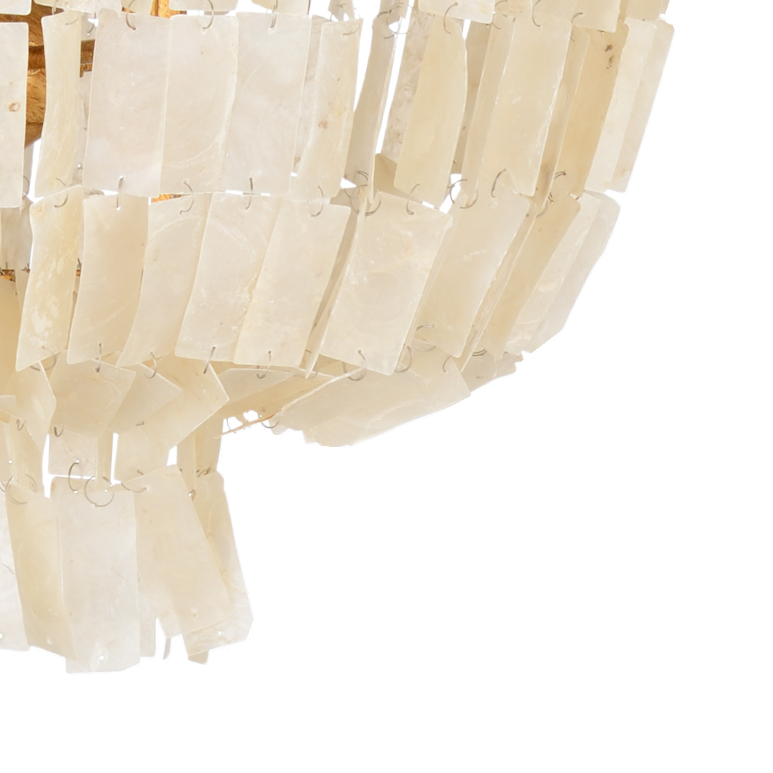 Wildwood - Ellison Chandelier in Antique Gold Leaf/Capiz/Natural White, Iron