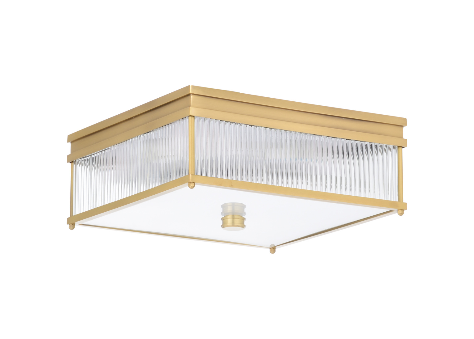 Wildwood - Carlyle Flush Mount in Antique Brass/Clear, Iron/Glass
