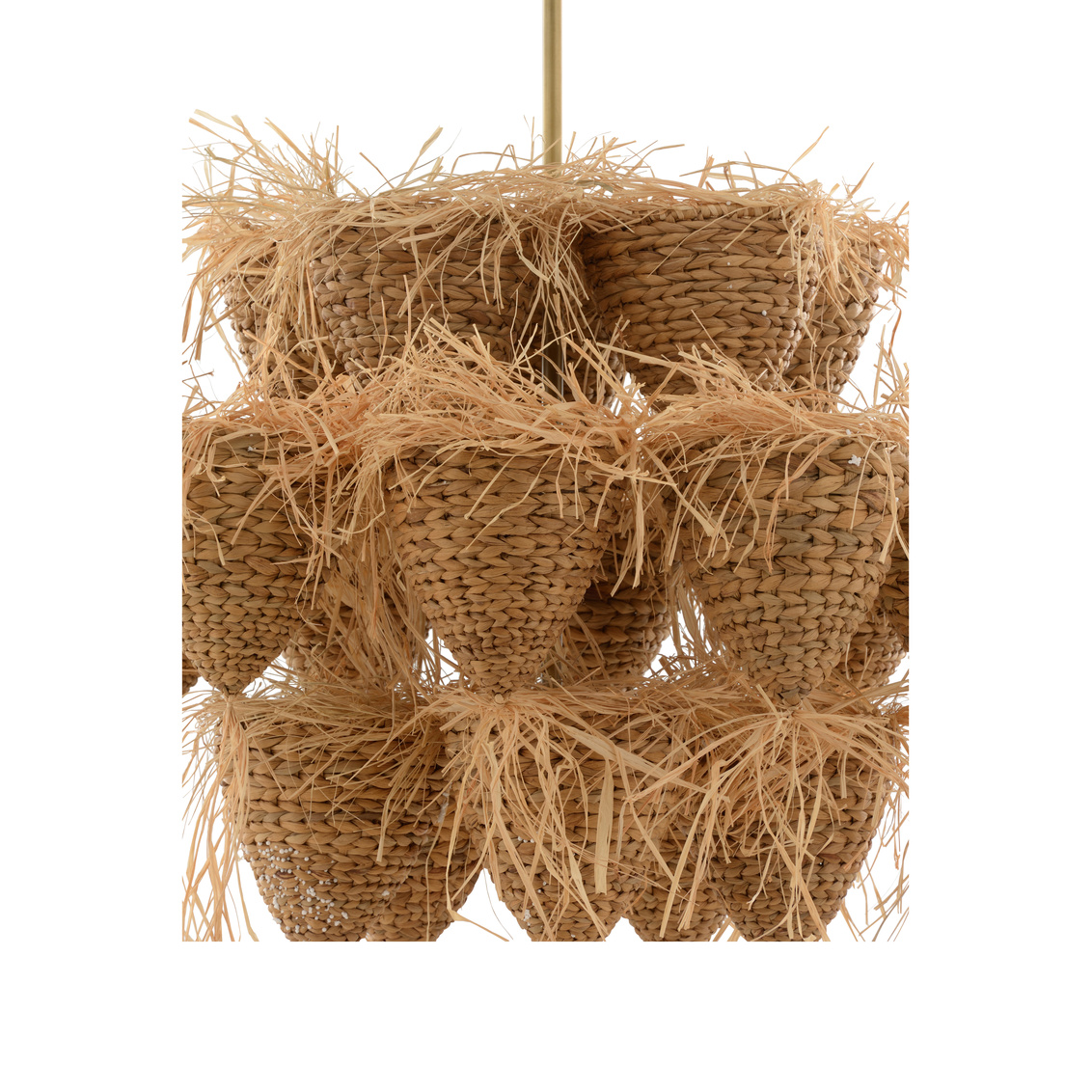 Wildwood Valeria Large Pendant - Natural/Antique Brass, Rattan