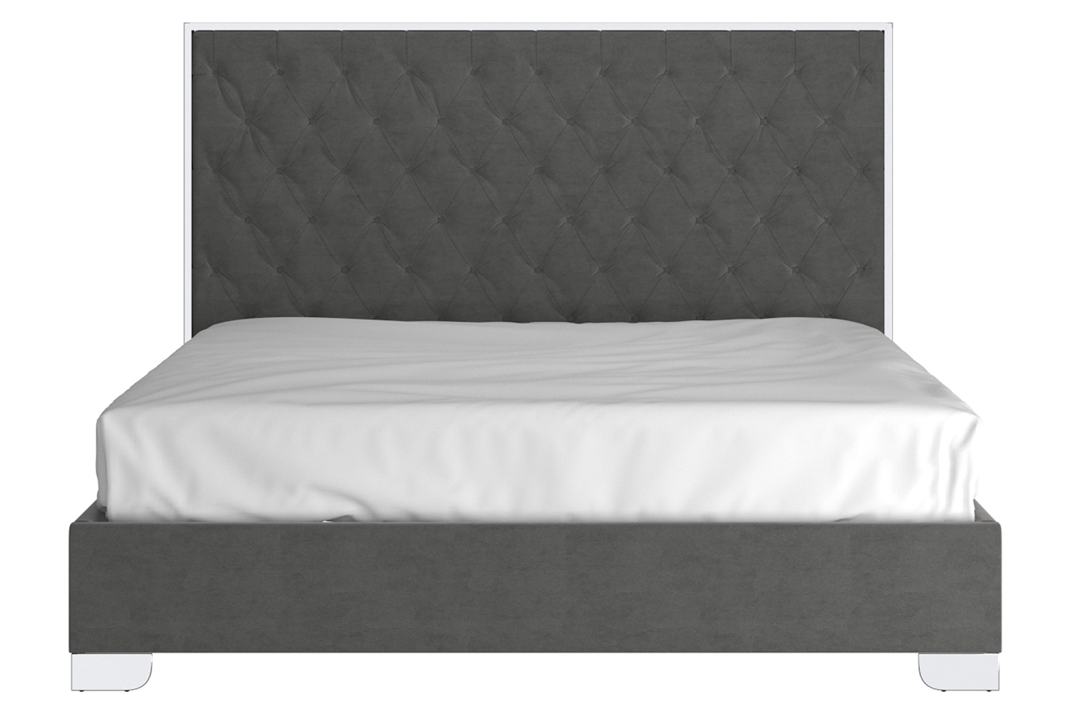 Worldwide Lucille 78" King Bed - Gray/Silver