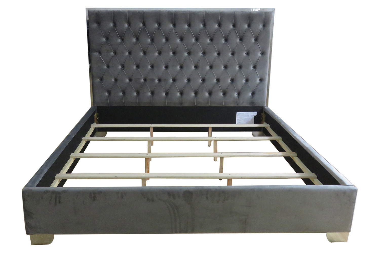 Worldwide Lucille 78" King Bed - Gray/Silver
