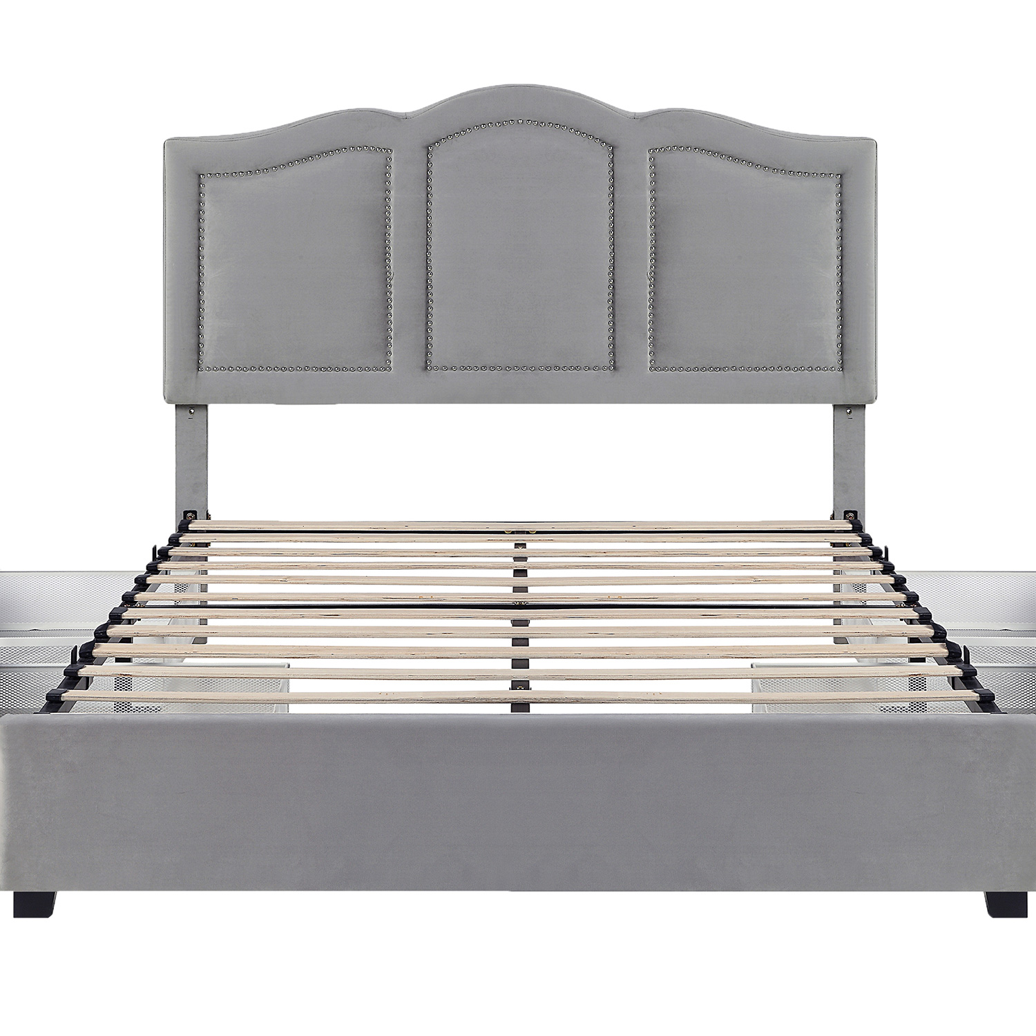 Worldwide Diana 60" Queen Bed with Storage - Gray