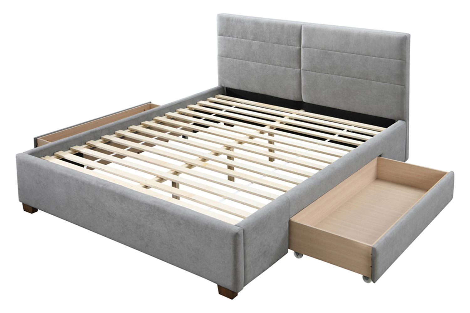 Worldwide Emilio 60" Queen Bed with Drawer - Light Gray