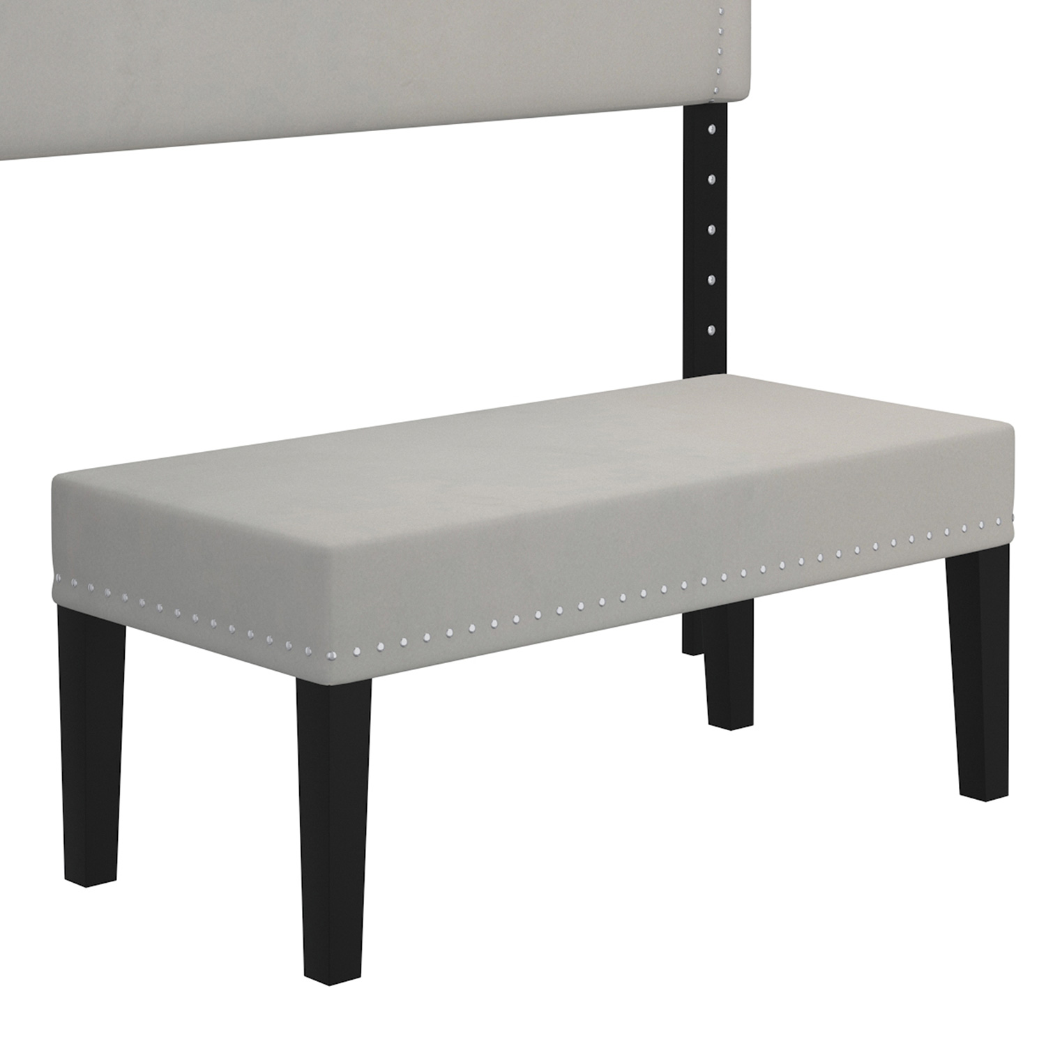 Worldwide Aurora 54"/60" Adjustable Headboard with Bench - Gray-Beige/Black