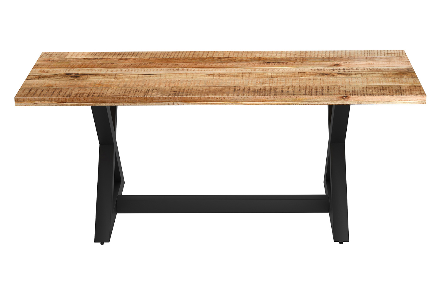 Worldwide Zax Rectangular Dining Table - Natural/Black