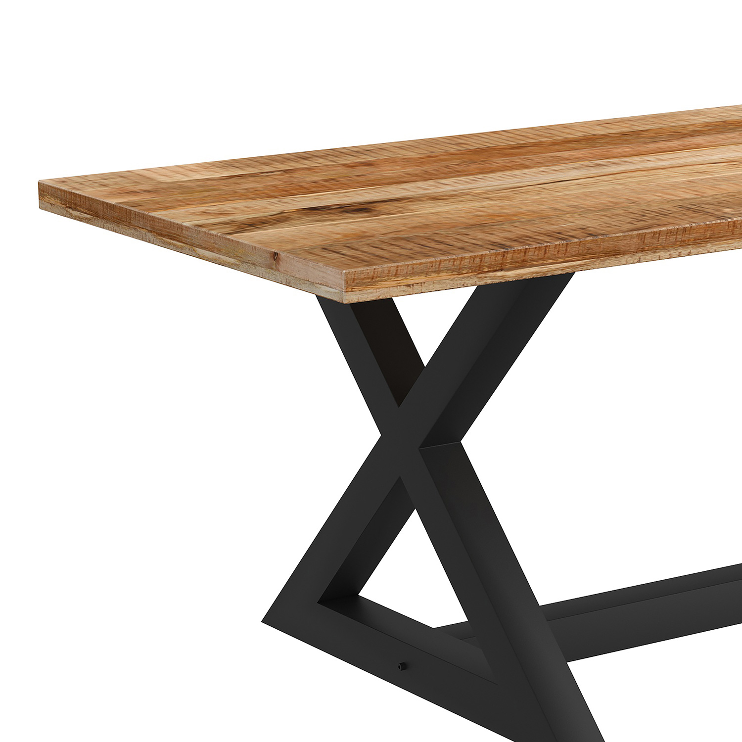 Worldwide Zax Rectangular Dining Table - Natural/Black
