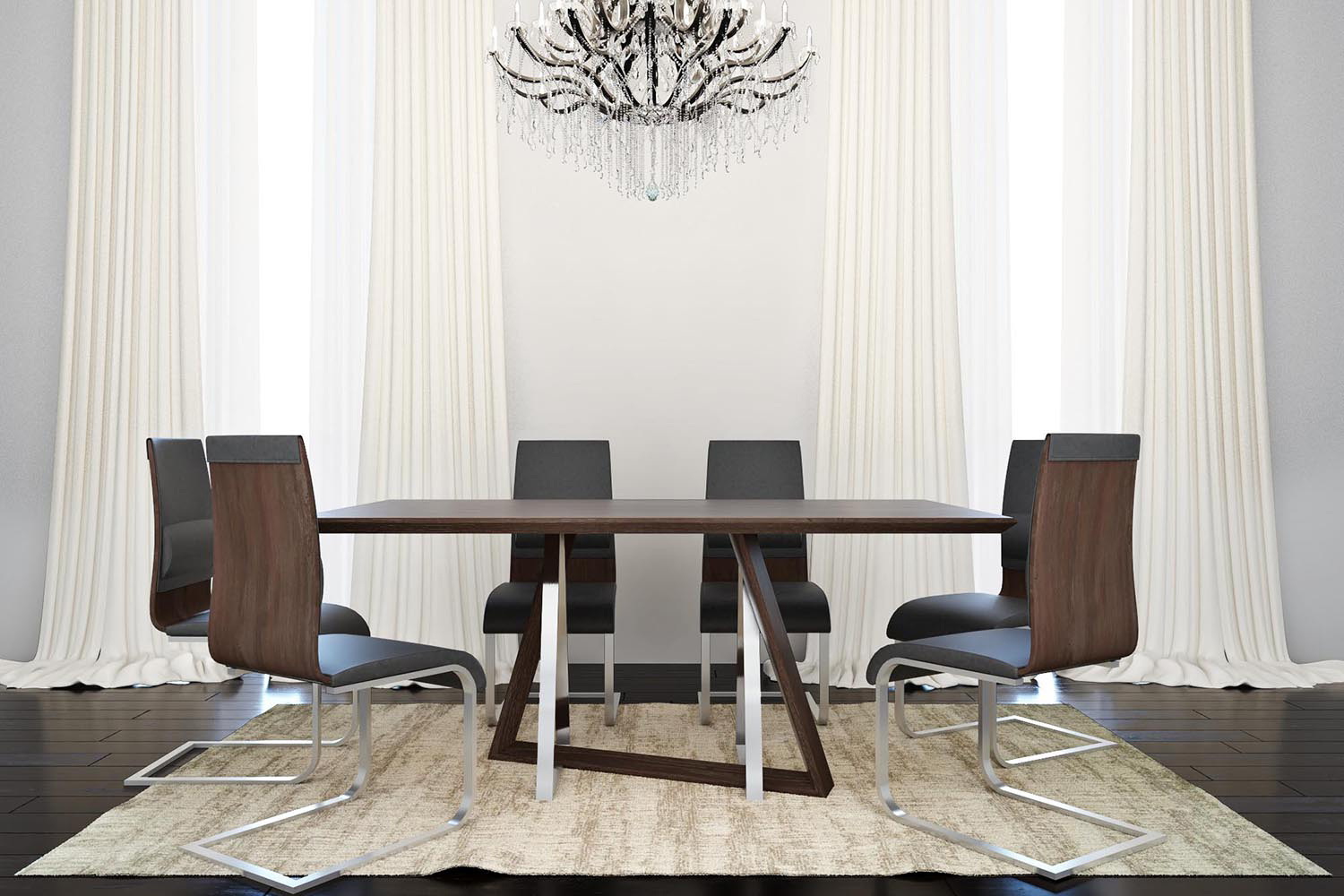 Worldwide - Drake Rectangular Dining Table in Walnut