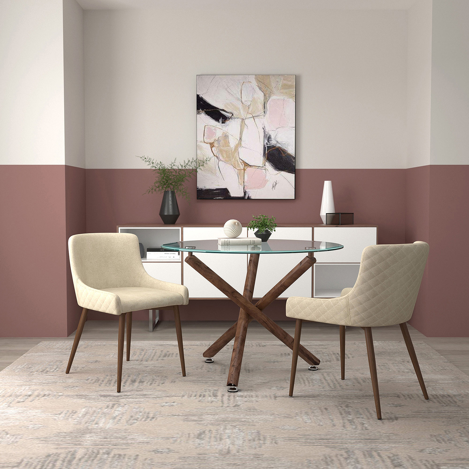 Worldwide - Rocca Round Dining Table in Walnut