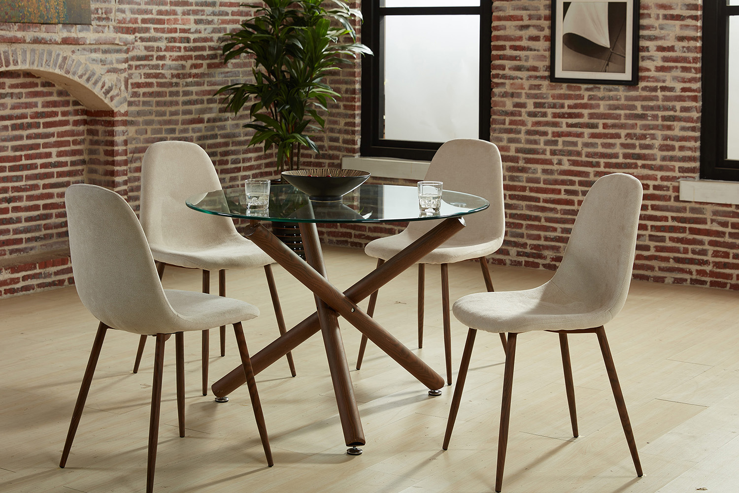 Worldwide - Rocca Round Dining Table in Walnut