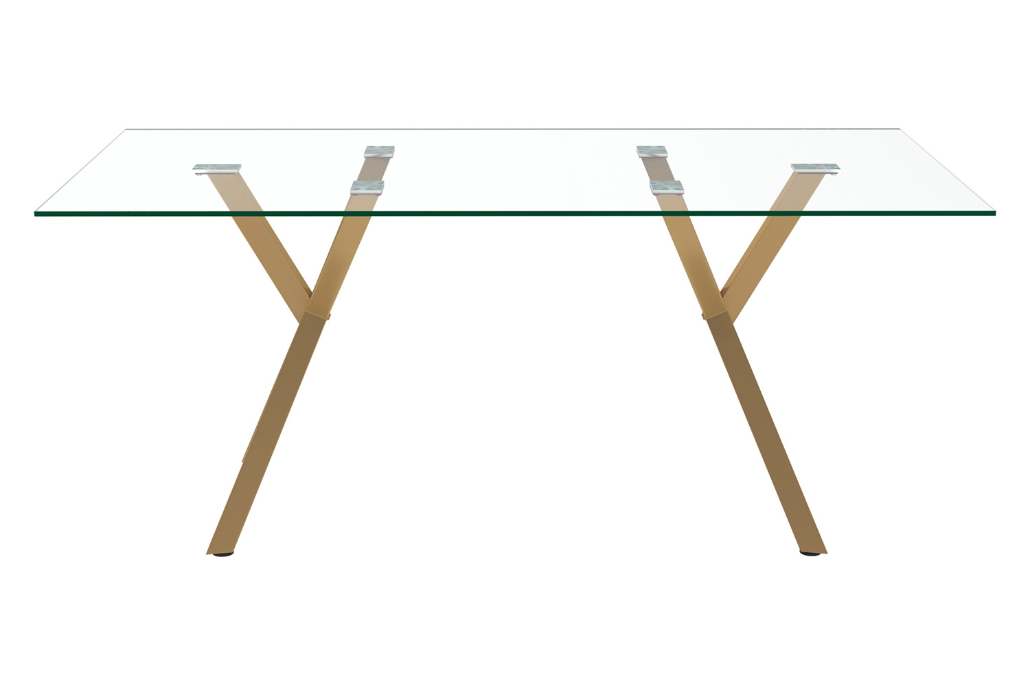 Worldwide Stark Rectangular Dining Table - Aged Gold