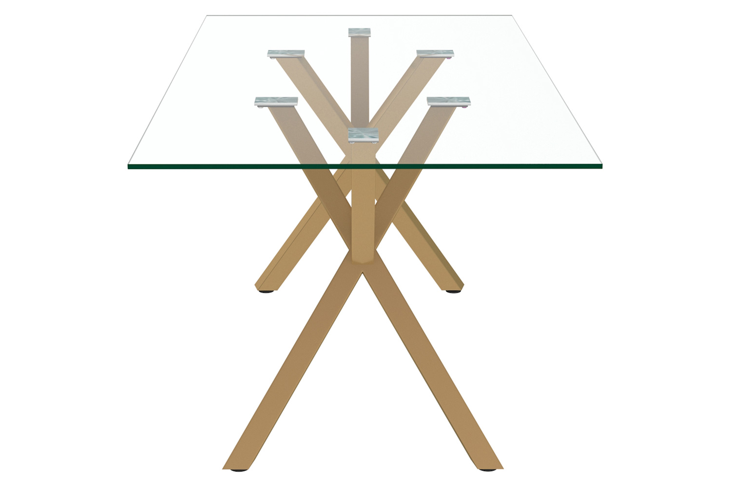 Worldwide Stark Rectangular Dining Table - Aged Gold