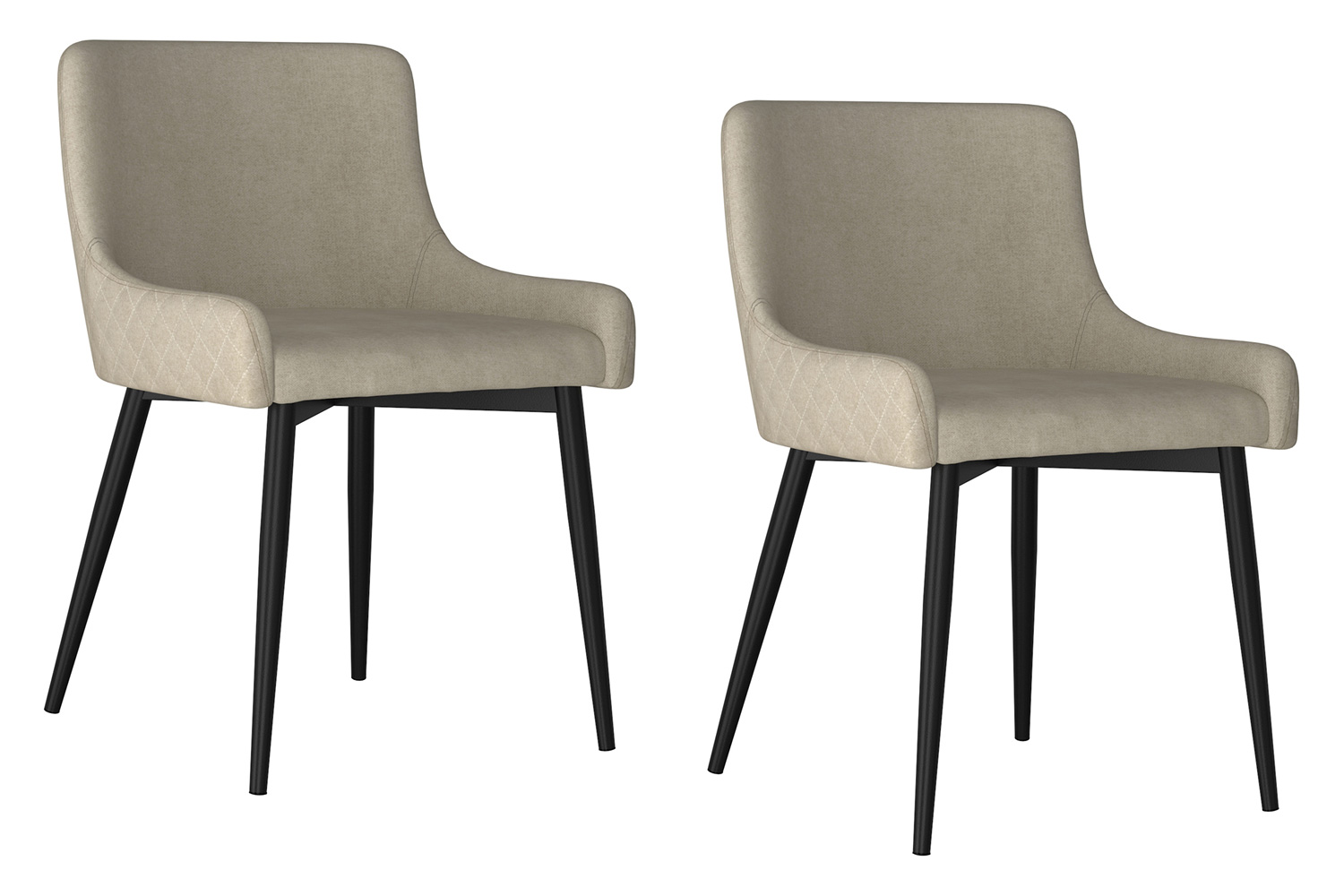 Worldwide Bianca Side Chair Set of 2 - Beige/Black