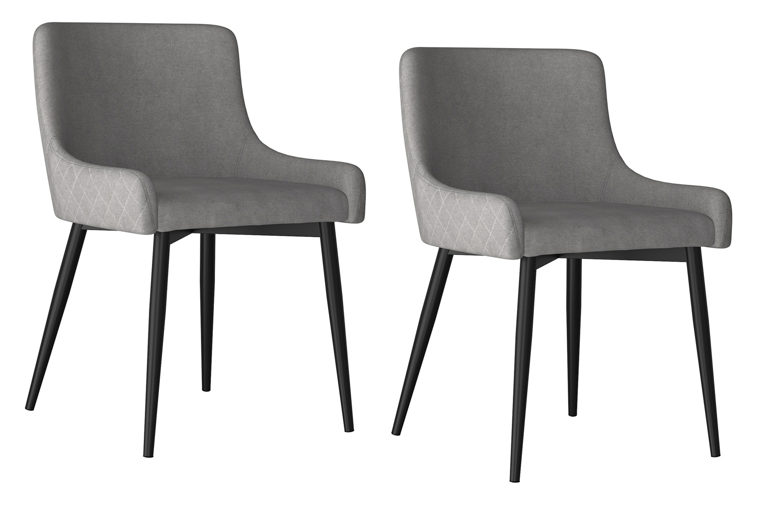 Worldwide Bianca Side Chair Set of 2 - Gray/Black
