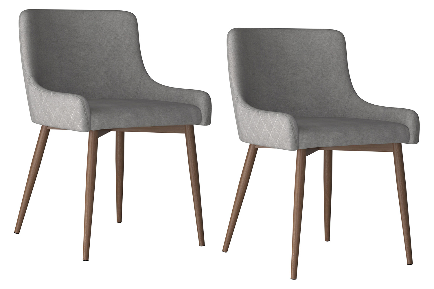 Worldwide Bianca Side Chair Set of 2 - Gray/Walnut