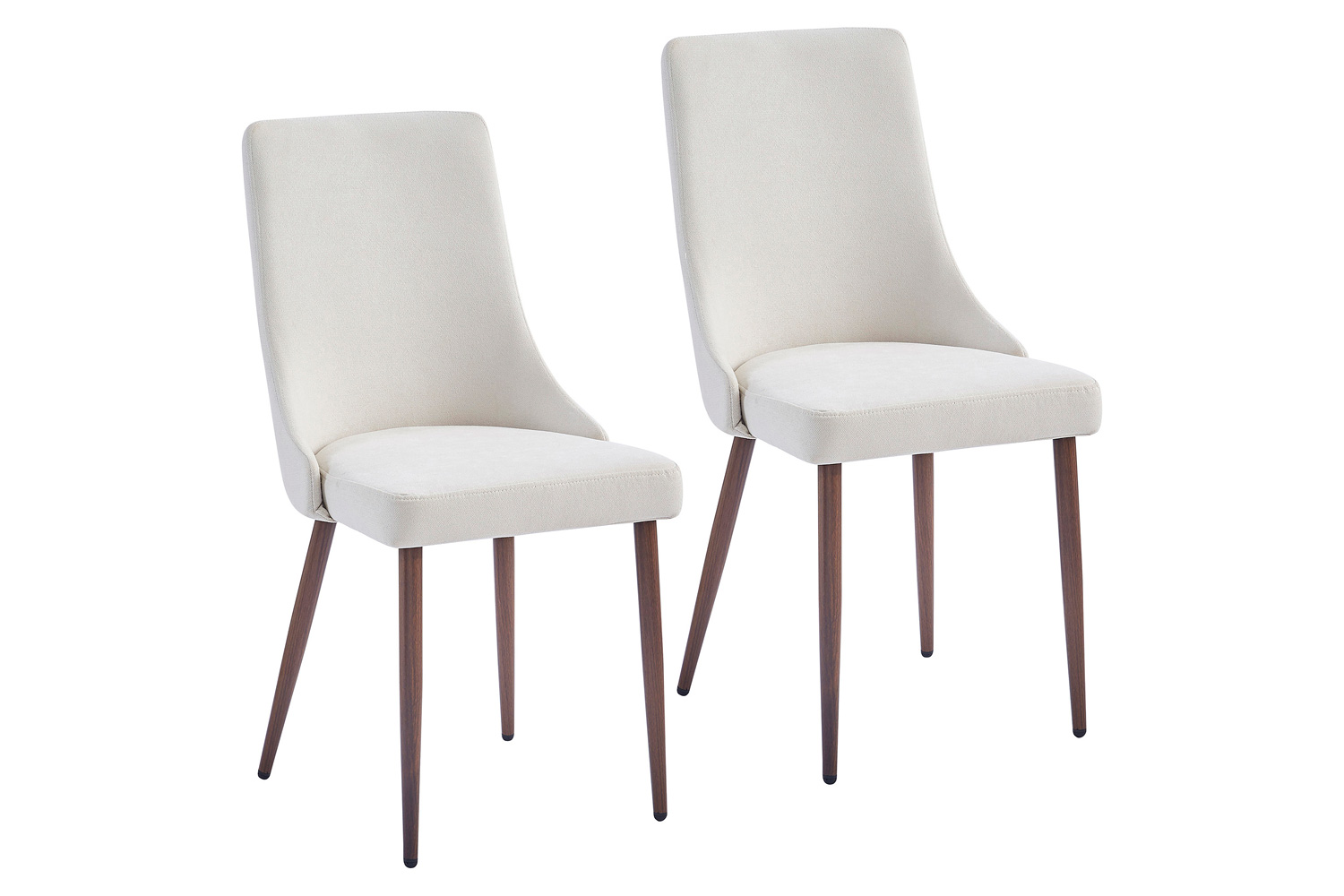 Worldwide Cora Side Chair Set of 2 - Beige/Walnut