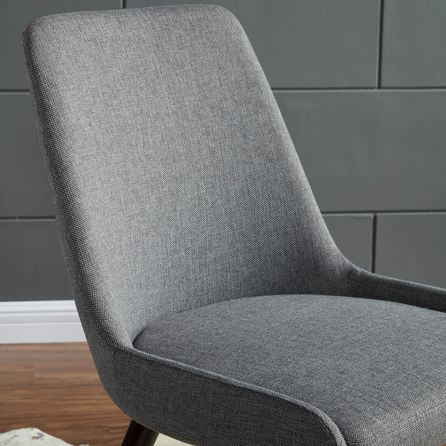 Worldwide Mia Side Chair Set of 2 - Dark Gray/Walnut Leg