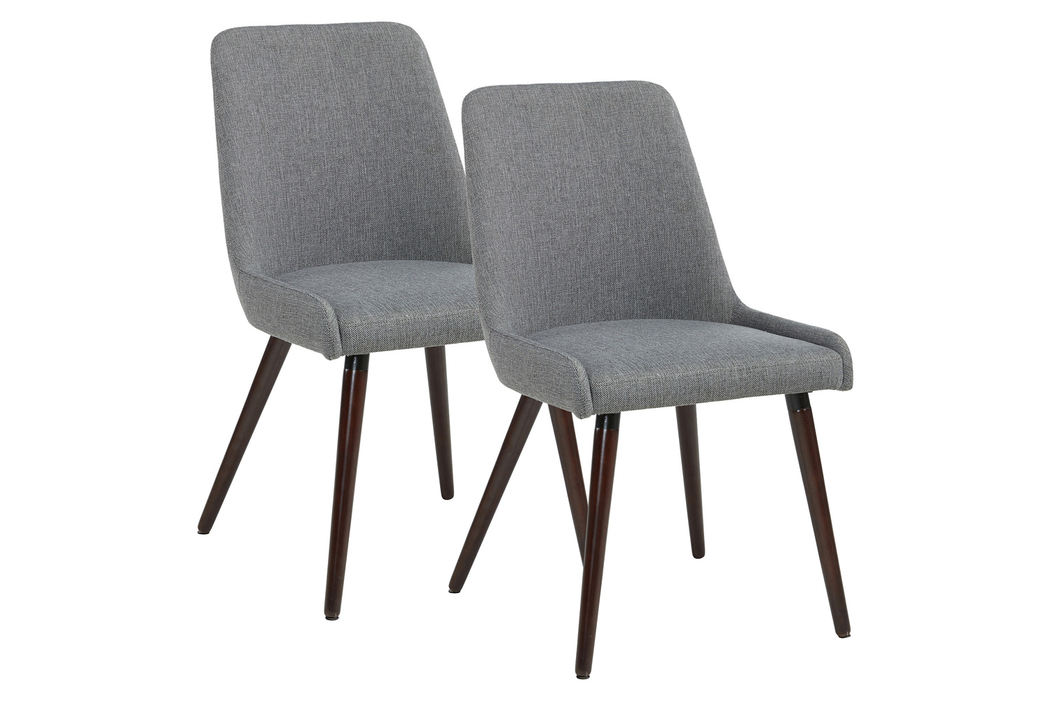 Worldwide Mia Side Chair Set of 2 - Dark Gray/Walnut Leg