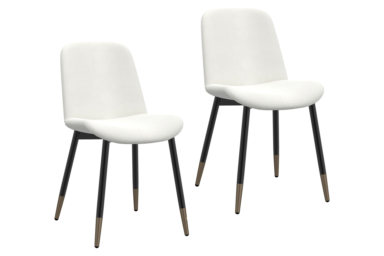 Worldwide Gabi Side Chair Set of 2 - Ivory/Black