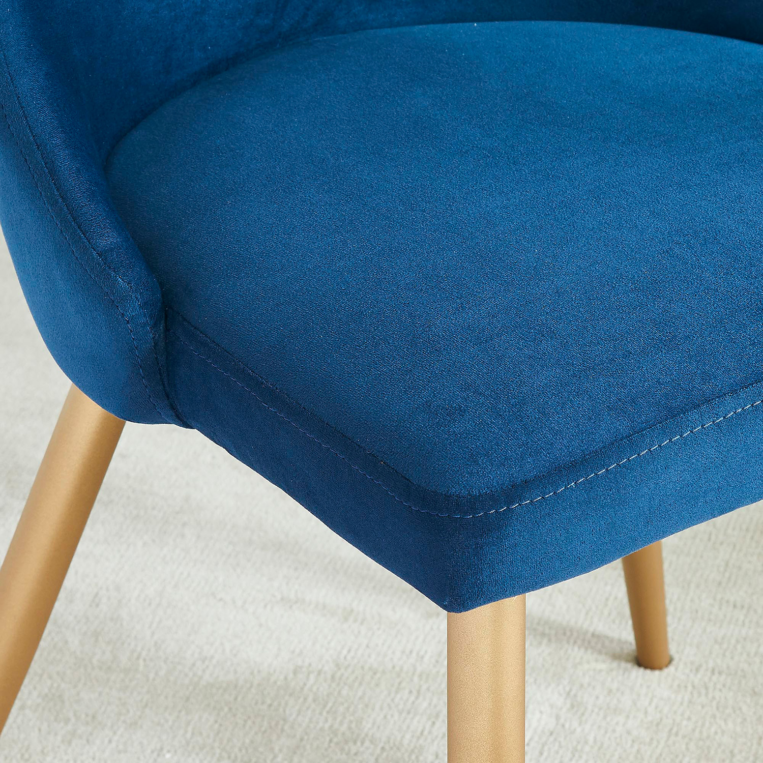 Worldwide Carmilla Side Chair Set of 2 - Blue/Aged Gold