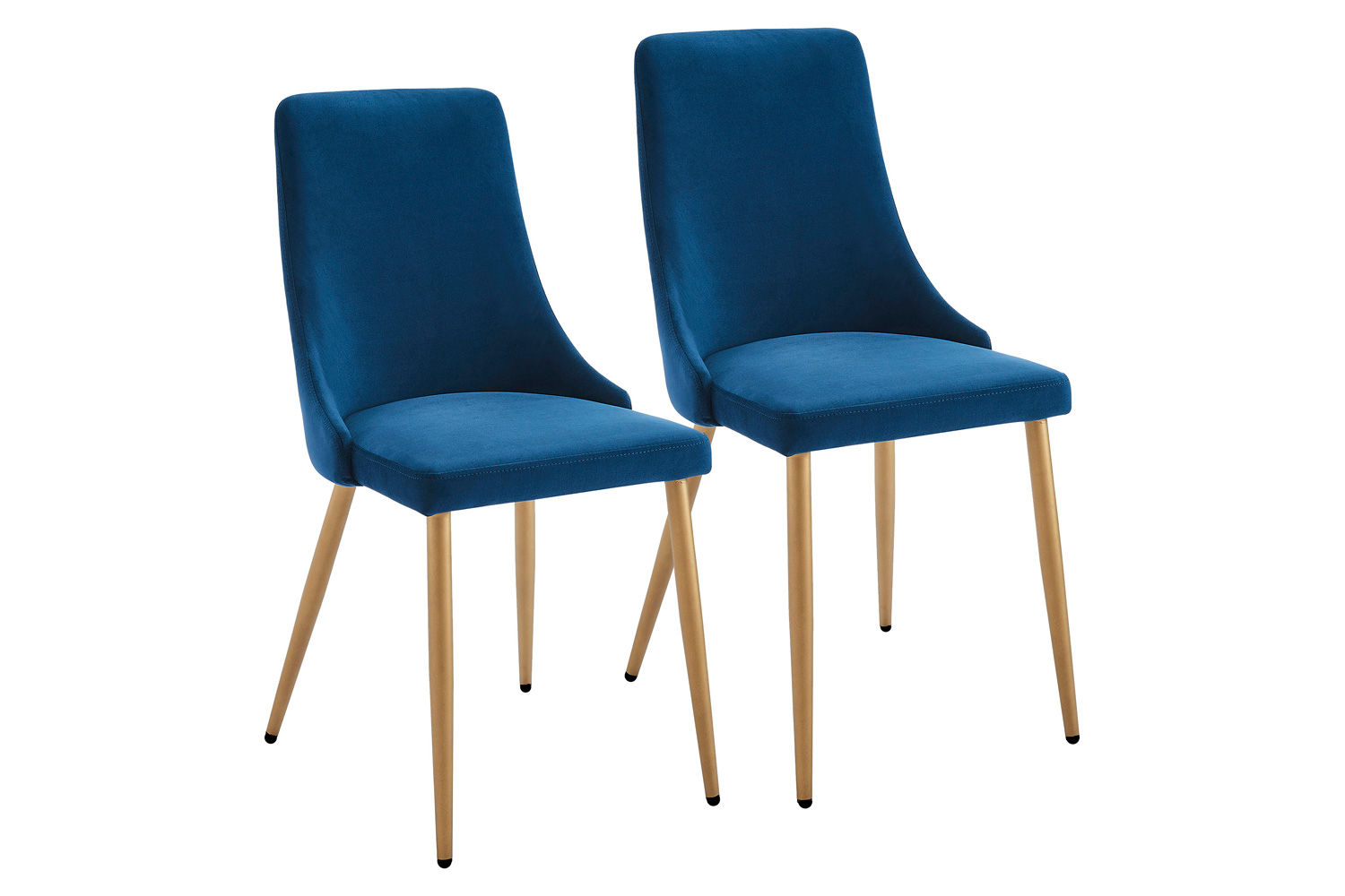 Worldwide Carmilla Side Chair Set of 2 - Blue/Aged Gold