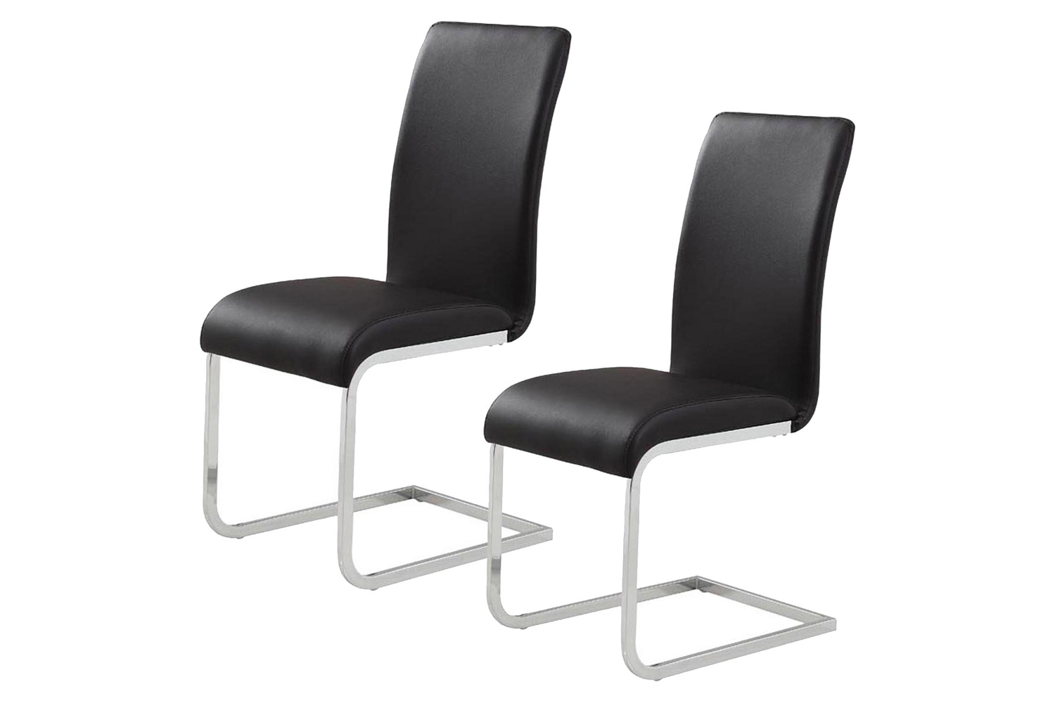 Worldwide Maxim Side Chair Set of 2 - Black/Chrome