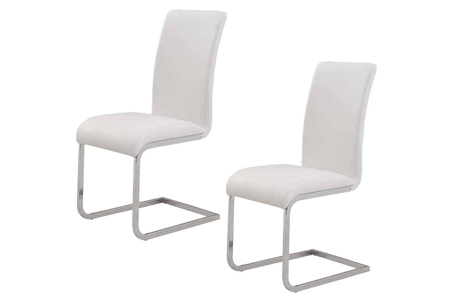 Worldwide Maxim Side Chair Set of 2 - White/Chrome