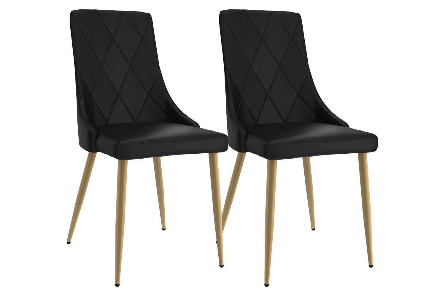Worldwide Antoine Side Chair Set of 2 - Black/Aged Gold
