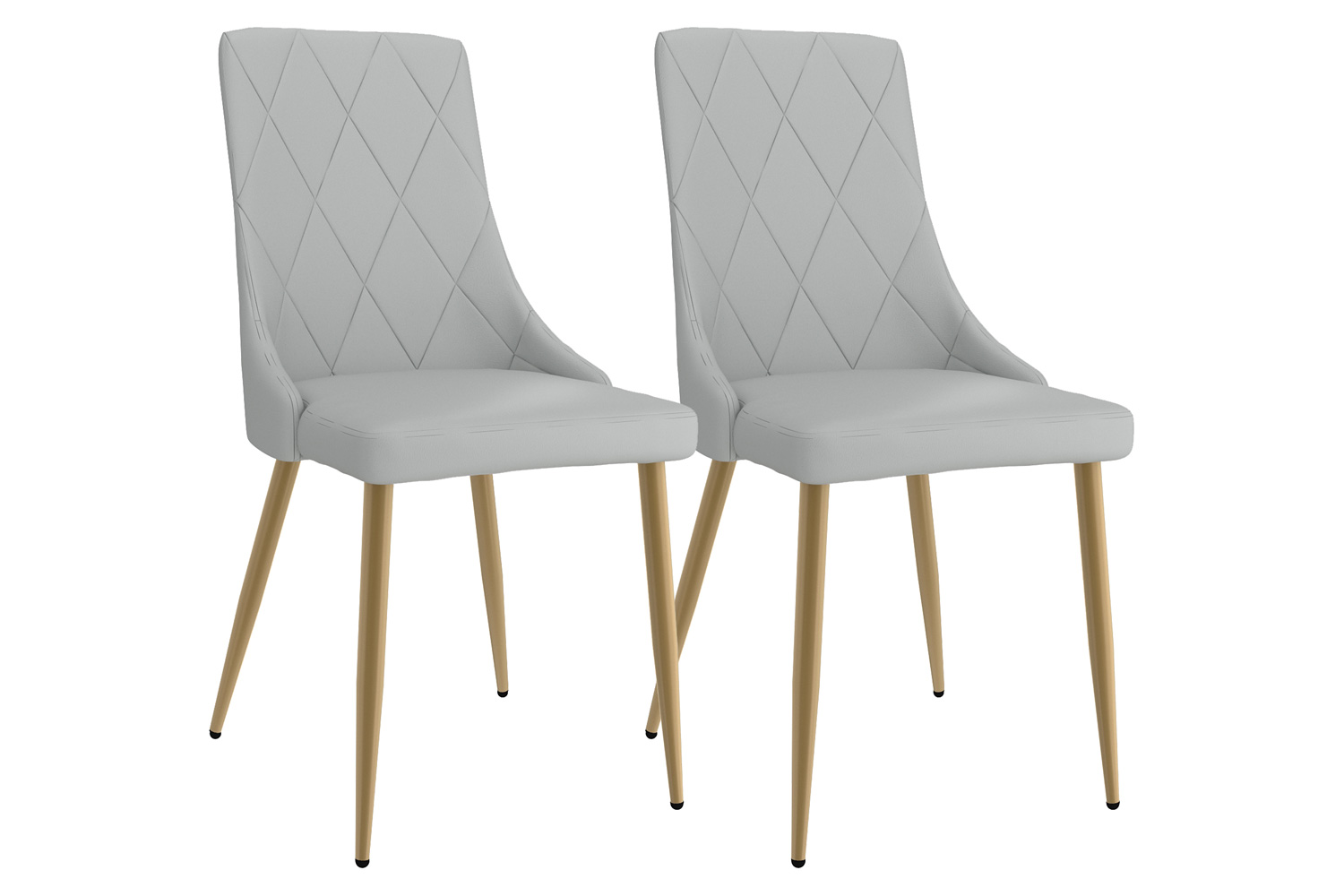 Worldwide Antoine Side Chair Set of 2 - Light Gray/Aged Gold