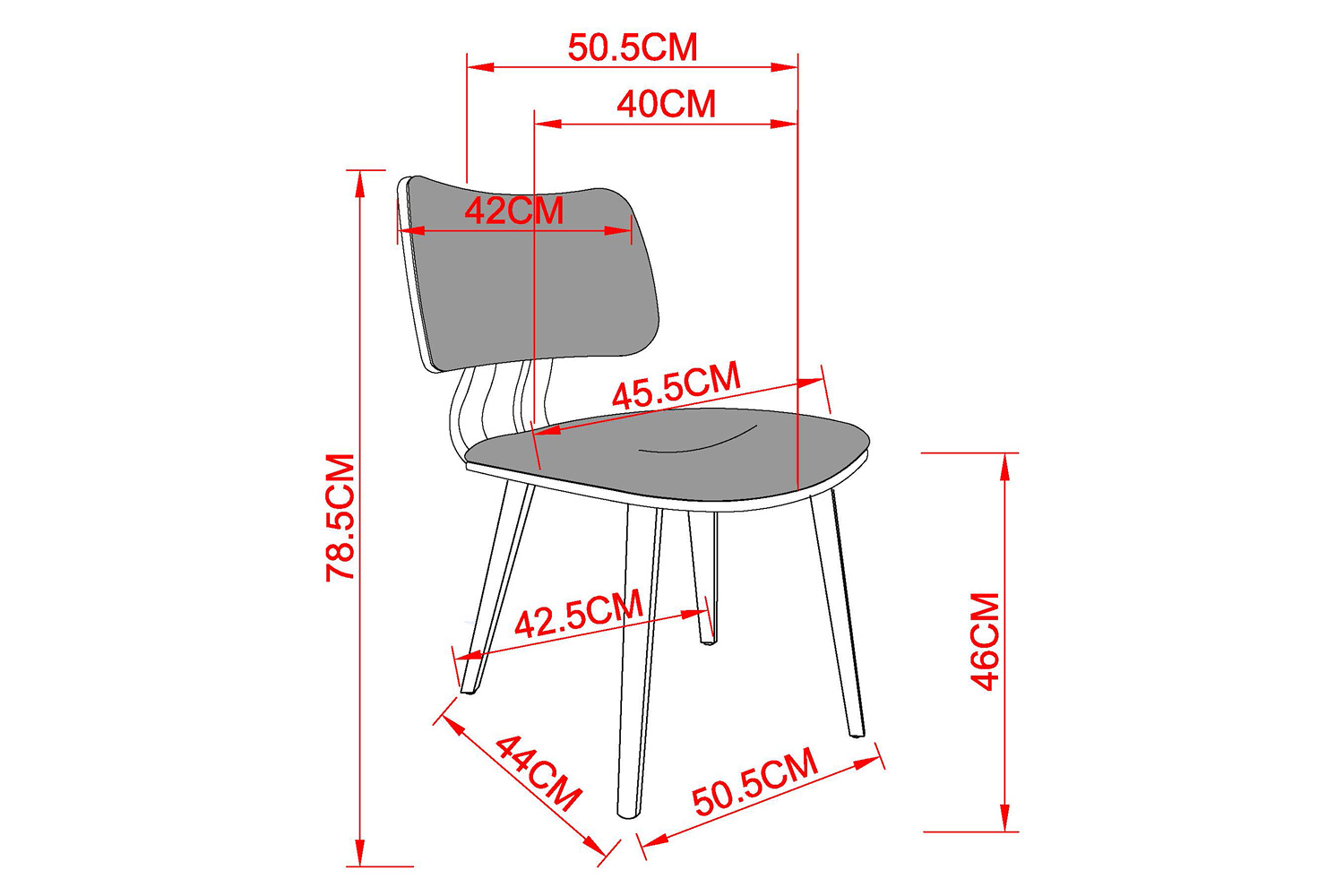 Worldwide Zuni Side Chair - Black/Walnut