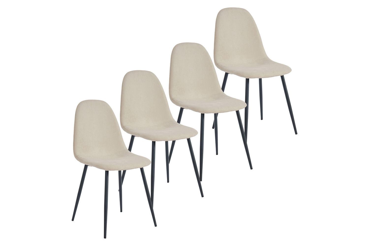 Worldwide Olly Side Chair Set of 4 - Beige/Black